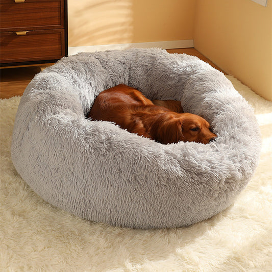 SnugglePaw Nest – Warm Plush Round Pet Bed | Soft Cozy Bed for Dogs & Cats