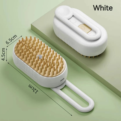 White grooming brush with wooden bristles on a green background