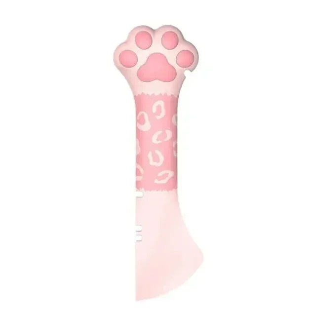 Pink paw-shaped toy with 'Cute' text on a white background