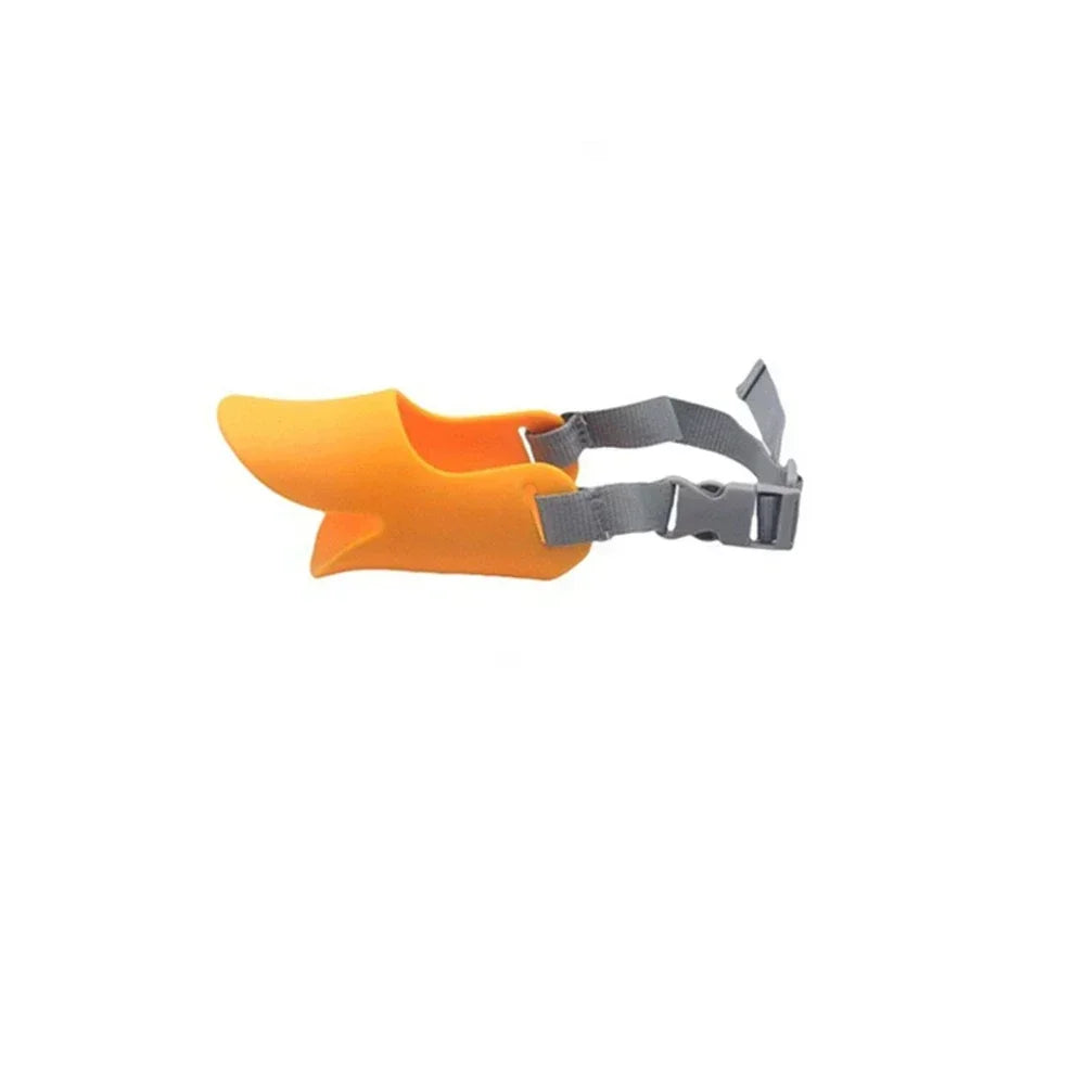 Orange boot with a gray buckle on a white background