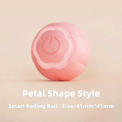 Pink smart rolling ball with petal shape design on a beige background