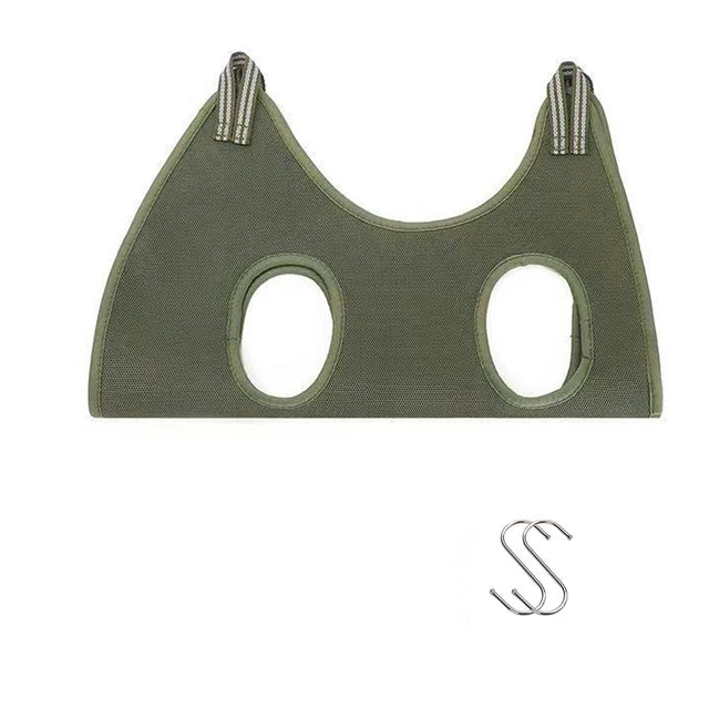Green horse mask with metal straps on a white background