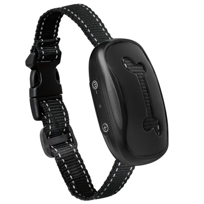 Black dog collar with electronic device on a white background