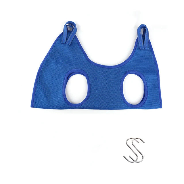 Blue sports bra on a white background