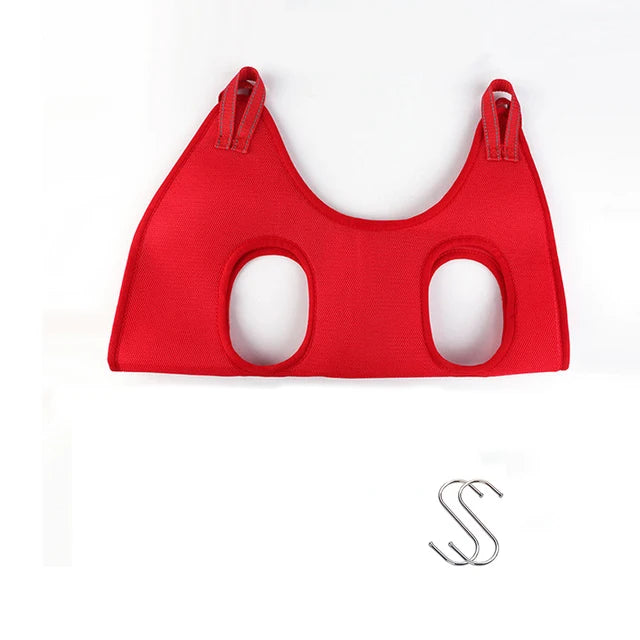 Red bralette on a white background