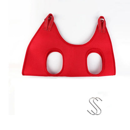 Red bralette on a white background