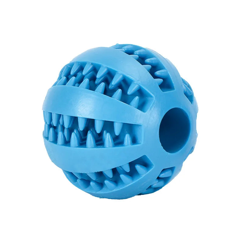 Blue textured ball toy on a white background
